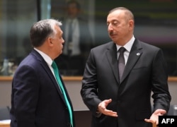 Orbán Viktor és Ilham Aliyev azeri elnök 2017-ben