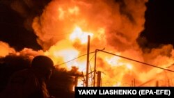საილუსტრაციო ფოტო. რუსული დრონების შეტევით გამოწვეული ხანძარი ხარკოვში
