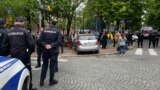 Serbia -- Police in front of the elementary school Vladislav Ribnikar due to mass shooting, Belgrade, May 3, 2023.