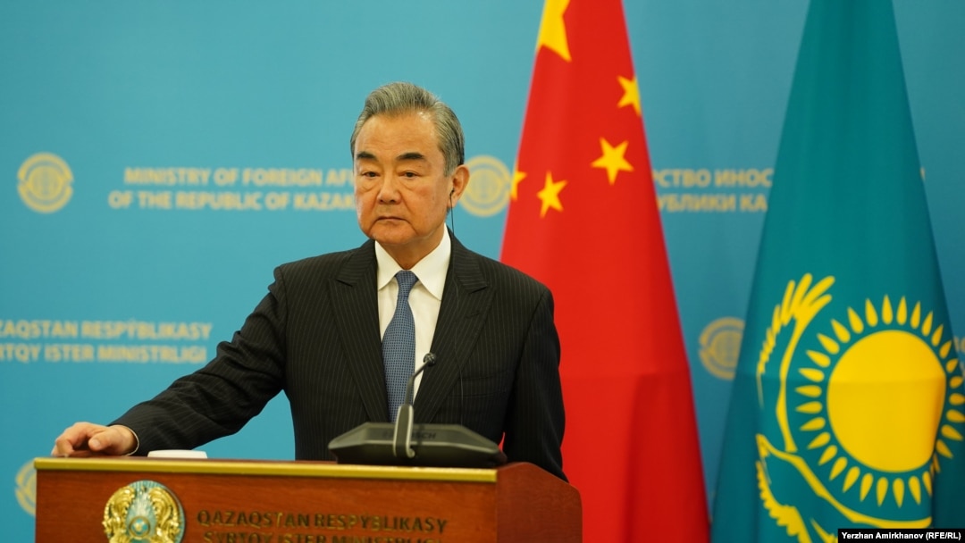 China’s Foreign Minister Wang Yi in Astana on May 20. 