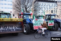 Протест фермерів в Італії. Мілан, 5 лютого 2024 року