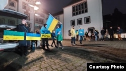 На одному з мітингів на підтримку України в Німеччині, 2022 рік