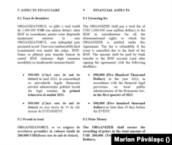 1,2 milioane de dolari din bugetul de 7,5 milioane de euro este suma ce trebuie plătită direct federației condusă de Vlad Marinescu.