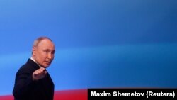 پوتین در کنفرانس خبری پس از اعلام پیروزی در انتخابات