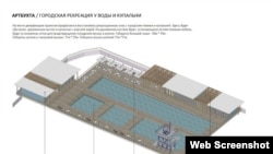 Проект купальни на набережной Корнилова в Севастополе. Скриншот публикации из Telegram-канала российского губернатора города Михаила Развожаева