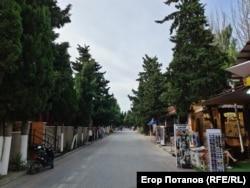 A promenade in Sudak in early June.