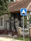 SERBIA - DUBONA VILLAGE - THREE YOUNG PEOPLE KILLED IN A MASS SHOOTING PAINTED ON THE WALL OF SCHOOL WHERE THEY WERE KILLED