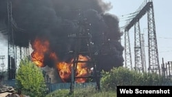 Пожар на подстанции в Алтайском крае, архивное фото