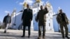 UKRAINE – Ukrainian President Volodymyr Zelensky and US President Joe Biden (left) on the territory of St. Michael's Golden-Domed Monastery. Kyiv, February 20, 2023