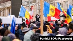 Акция протеста, организованная пророссийской партией «Шор». Кишинев, Молдова 28 февраля 2023 года