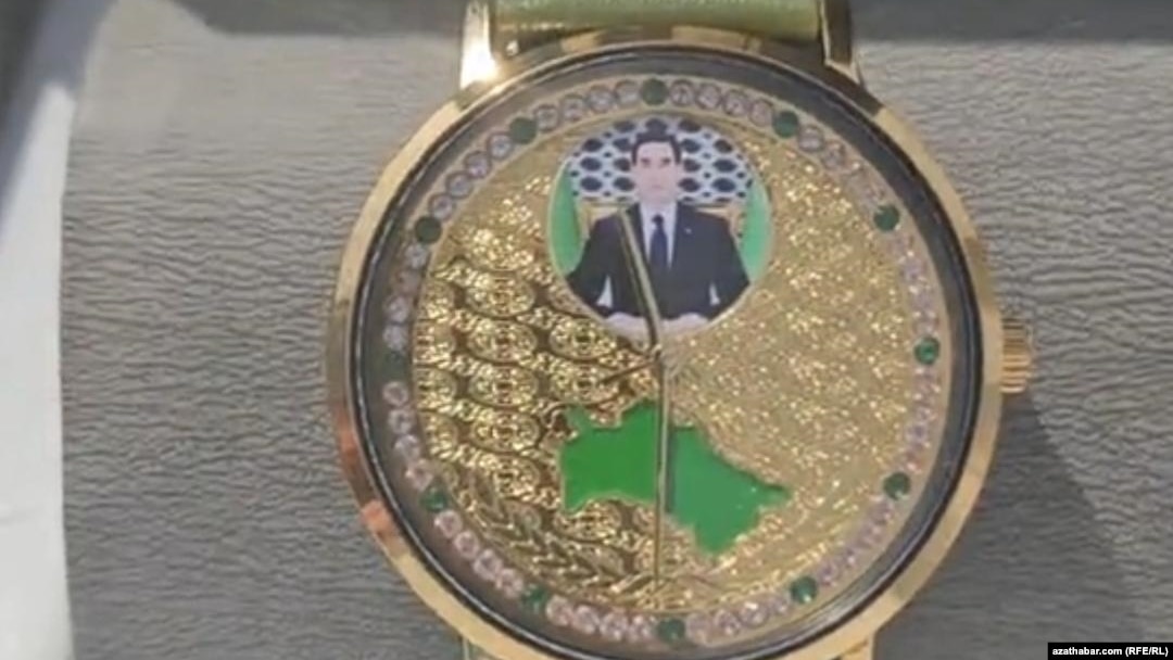 A watch featuring the likeness of Turkmen President Serdar Berdymukhammedov