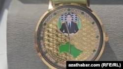 A watch featuring the likeness of Turkmen President Serdar Berdymukhammedov 