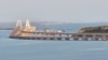 Россия продолжает возводить надводную защиту Керченского моста. Крым, июль 2024 года