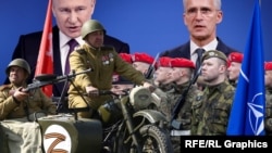 Путинская Россия против НАТО, коллаж