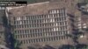 A satellite photo taken late last month of a field camp in Belarus's Mahilyou region that is believed to have housed Wagner troops. 