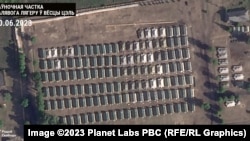 Спутниковый снимок полевого лагеря, который, предположительно, предназначен для размещения наёмников