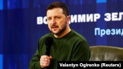 Президент України Володимир Зеленський під час пресконференції в межах форуму «Україна. Рік 2024». Київ, 25 лютого 2024 року 