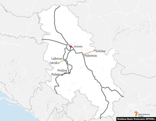 Tri putne deonice, Preljina-Požega, Iverak-Lajkovac i Požarevac-Golubac, gde su sa kineskim firmama kao podizvođači angažovane i firme povezane sa Milanom Radoičićem i Zvonkom Veselinovićem.