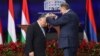 Orbán Viktor megkapja Milorad Dodiktól a boszniai Szerb Köztársaság legmagasabb állami kitüntetését Banja Lukában 2024. április 5-én