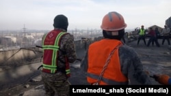 Работы по ликвидации последствий взрыва на ТЭЦ Бишкека. 