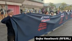 Protest aktivista protiv zakona o "stranim agentima", Banja Luka, BiH, 24. oktobar 2023.
