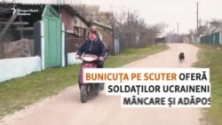 Bunicuța pe scuter oferă hrană și adăpost soldaților ucraineni