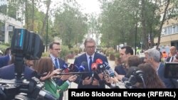 Predsednik Srbije Aleksandar Vučić u razgovoru sa novinarima nakon sastanka u Briselu