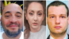 Three members of the group -- Bizer Dzhambazov (left), Katrin Ivanova (center), and Orlin Rusev -- have also been accused of possessing false documents.