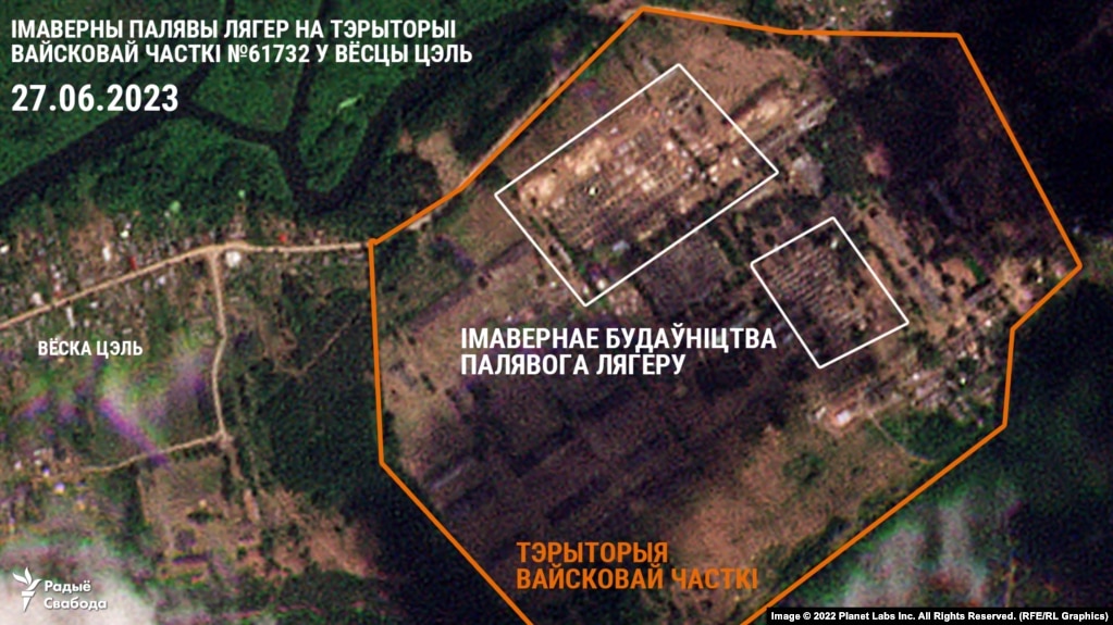 Satellietfoto van kampement Belarus