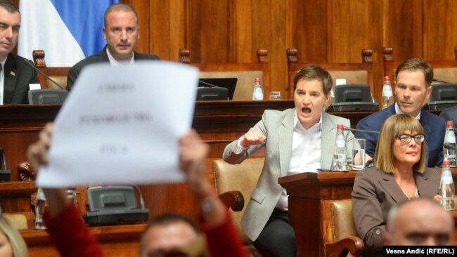 Premijerka Ana Brnabić na sednici Skupštine, 5. septembar 2023.