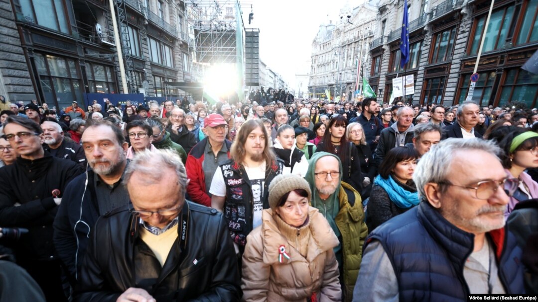Митинг оппозиции в Будапеште