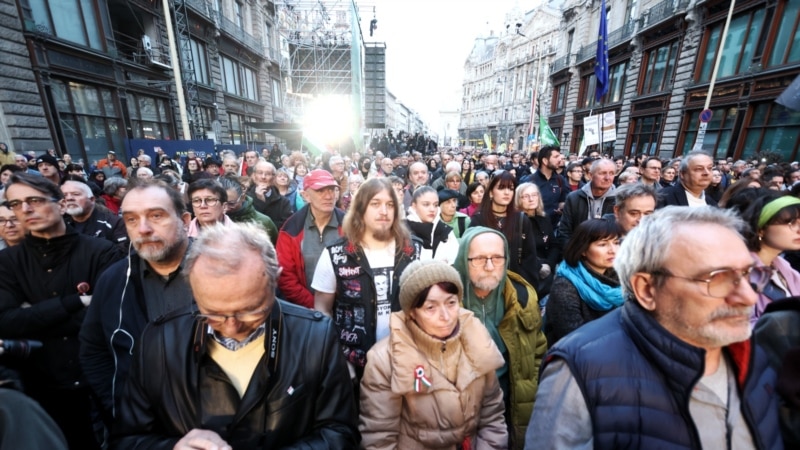 На митинге оппозиции в Будапеште показали обращение Юлии Навальной