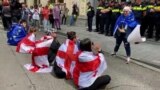 Demonstrators Gather As Georgia's Parliament Mulls Overriding Presidential Veto Of 'Foreign Agent' Law GRAB