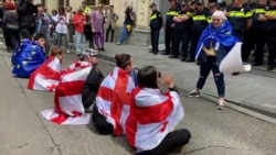 Demonstrators Gather As Georgia's Parliament Set To Override Presidential Veto Of 'Foreign Agent' Law 