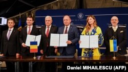 Ucraina, Republica Moldova și România au semnat o declarație de cooperare după prima Conferință de securitate la Marea Neagră a Platformei Internaționale Crimeea. București, 13 aprilie 2023