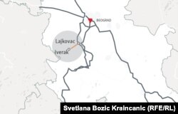 Mapa brze saobraćajnice Iverak-Lajkovac, koja treba da poveže grad Valjevo na zapadu Srbije sa Koridorom 11.