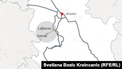 Mapa brze magistrale od Iverka do Lajkovca.