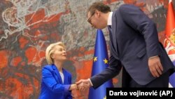 Predsednica EK Ursula fon der Lajen razgovarala je u Beogradu sa predsednikom Srbije Aleksandrom Vučićem