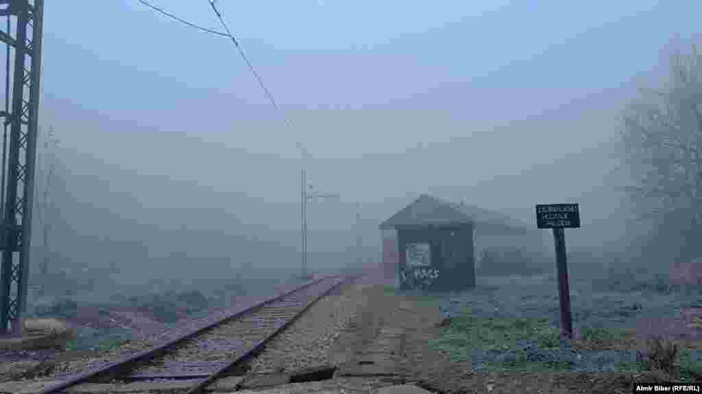 A train station in the city was barely discernible in the thick, soupy, toxic haze.