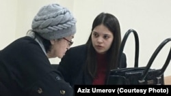 Ление Умерова (справа) в Советском суде Владикавказа, Россия, 11 апреля 2023 года
