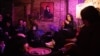 Nata Talikishvili, a transgender woman, performs comedy at the Klara bar in Tbilisi.