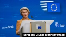 Ursula von der Leyen at the European Council summit in Brussels, 23 March 2023