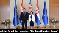 Kosovska ministrica vanjskih poslova i dijaspore Donika Gërvalla-Schwarz i predsjednik Hrvatske Zoran Milanović