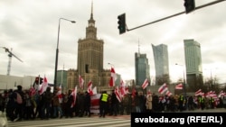 Акцыя беларусаў у Варшаве. Архіўнае фота