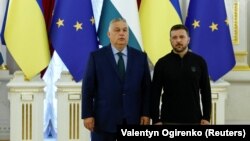 Mađarski premijer Viktor Orban i predsednik Ukrajina Volodimir Zelenski, Kijev, 2. jul 2024.