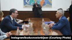 Predsednik Srbije Aleksandar Vučić na sastanku s ruskim ambasadorom Aleksandrom Bocan-Harčenkom, Beograd, 25. decembar 2023.