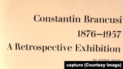 Pagina de gardă a catalogului editat la expoziția retrospectivă itinerantă din 1969 din SUA.