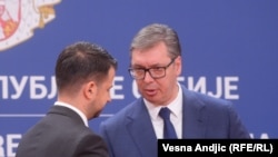 Crnogorski predsjednik Jakov Milatović i predsjednik Srbije Aleksandar Vučić, Beograd, 10. jul , 2023.