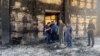 Ce a mai rămas din sinagoga arsă duminică de atacatorii din Daghestan, o regiune a Rusiei.