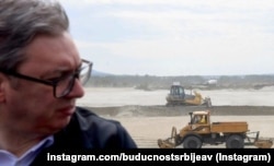 Predsednik Srbije Aleksandar Vučić na obeležavanju početka radova na izgradnji Nacionalnog stadiona